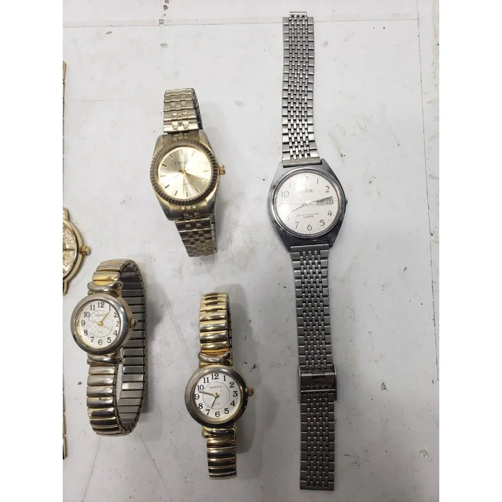 Mixed Lot Of 7 Women's Wrist Watches 2 Tone Untested For Parts Only